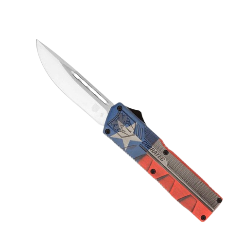 LIGHTWEIGHT CERAKOTE TEXAS FLAG - 3.25" BLADE, DROP, NOT SERRATED