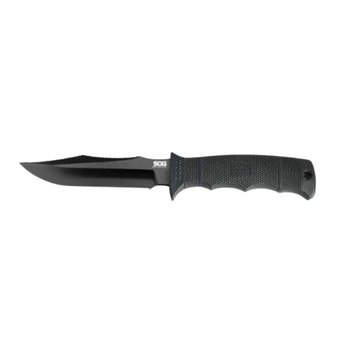 SEAL PUP ELITE KNIFE - BLACK, CLIP POINT, PLAIN EDGE, 4.85" BLADE